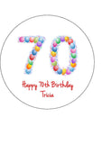 70th Birthday Balloons Edible Icing Cake Topper or Ribbon