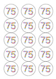 75th Birthday Balloons Edible Icing Cake Topper