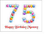 75th Birthday Balloons Edible Icing Cake Topper