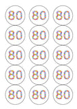 80th Birthday Balloons Edible Icing Cake Topper or Ribbon