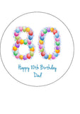 80th Birthday Balloons Edible Icing Cake Topper or Ribbon