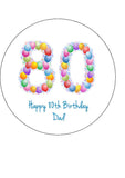 80th Birthday Balloons Edible Icing Cake Topper