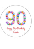 90th Birthday Balloons Edible Icing Cake Topper