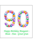 90th Birthday Balloons Edible Icing Cake Topper