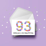 93rd Birthday Balloons Card