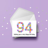 94th Birthday Balloons Card