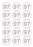 97th Birthday Balloons Edible Icing Cake Topper or Ribbon