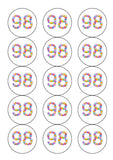 98th Birthday Balloons Edible Icing Cake Topper or Ribbon