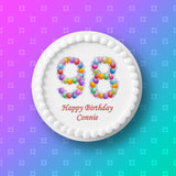 98th Birthday Balloons Edible Icing Cake Topper or Ribbon