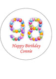 98th Birthday Balloons Edible Icing Cake Topper or Ribbon