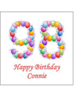 98th Birthday Balloons Edible Icing Cake Topper or Ribbon