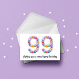 99th Birthday Balloons Card