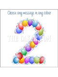 2nd Birthday Balloons Edible Icing Cake Topper