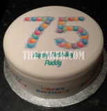 75th Birthday Balloons Edible Icing Cake Topper