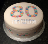 80th Birthday Balloons Edible Icing Cake Topper or Ribbon