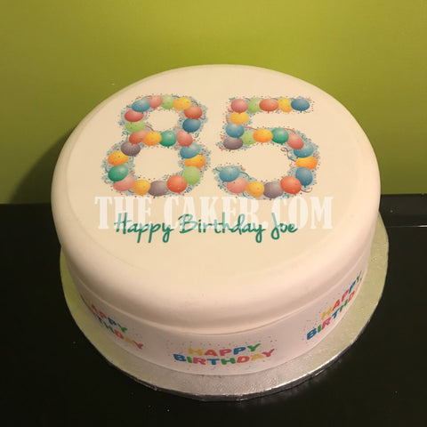 85th Birthday Balloons Edible Icing Cake Topper or Ribbon