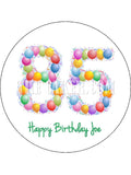 85th Birthday Balloons Edible Icing Cake Topper