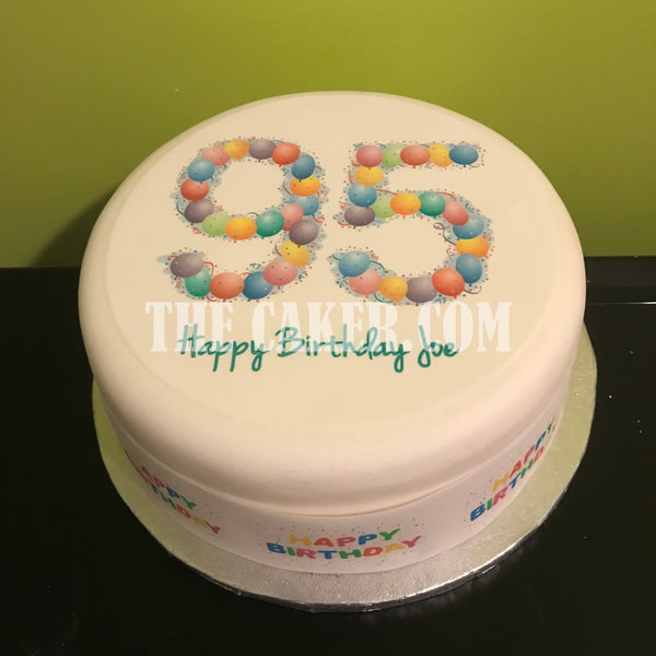 95th Birthday Balloons Edible Icing Cake Topper or Ribbon