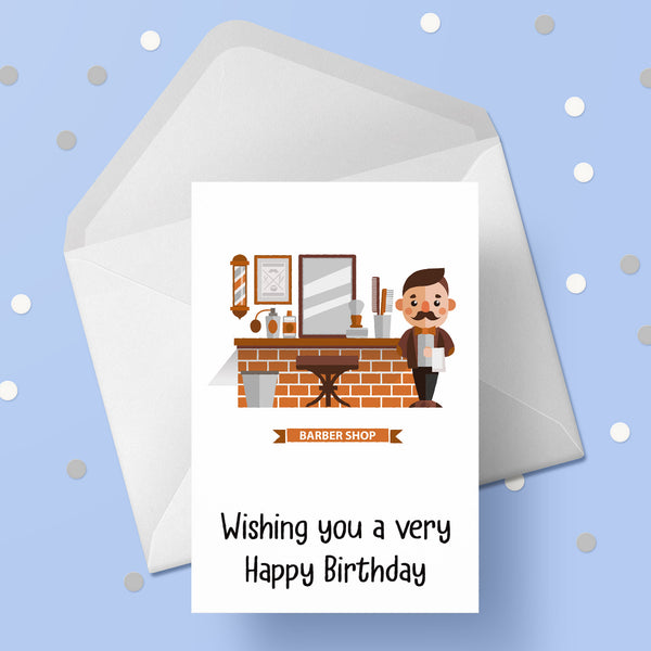 Barber Shop Birthday Card 01