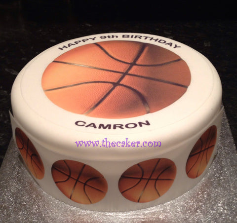 Basketball Edible Icing Cake Topper 02
