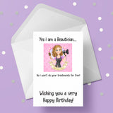 Beauticians Birthday Card - Funny Beauty theme