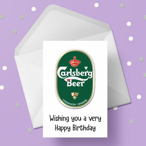 Beer, Lager Label Birthday Card 04 - Carlsberg Beer