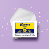Beer, Lager Label Birthday Card 05 - Corona Extra