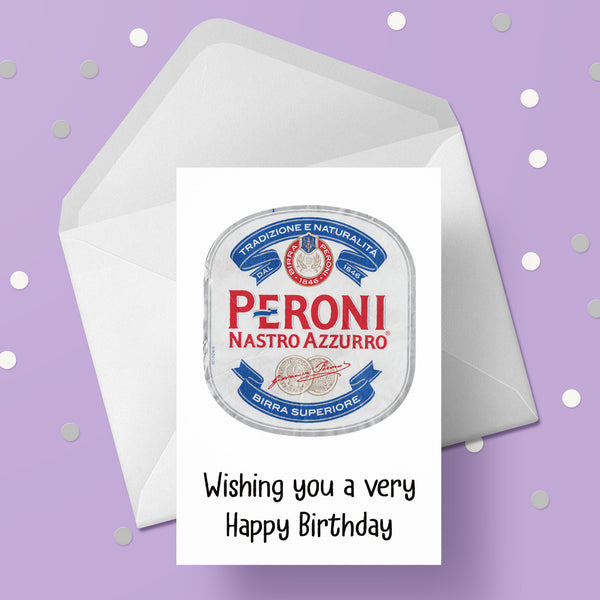 Beer, Lager Label Birthday Card 08 - Peroni