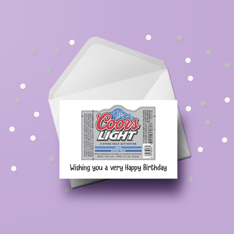 Beer, Lager Label Birthday Card 09 - Coors Light