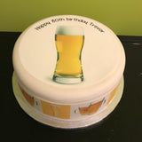Beer 02 Edible Icing Cake Topper or Ribbon