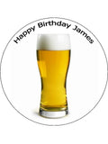 Beer 02 Edible Icing Cake Topper or Ribbon
