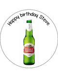 Beer Edible Icing Cake Topper 05 - Stella Beer