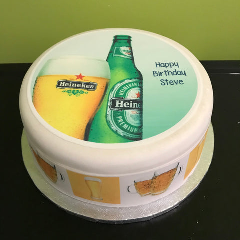 Beer 03 Edible Icing Cake Topper or Ribbon - Heineken