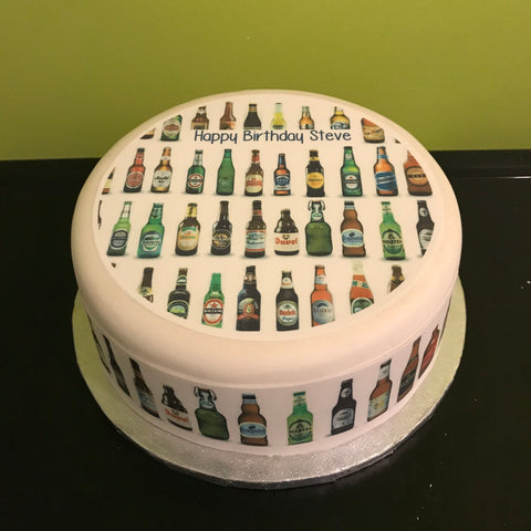 Lager Bottles Edible Icing Cake Topper