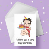 Betty Boop Cake Birthday Card