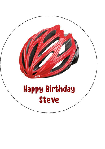 Bicycle Helmet Edible Icing Cake Topper