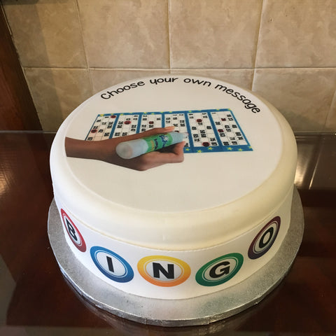 Bingo Edible Icing Cake Topper or Ribbon or Ribbon