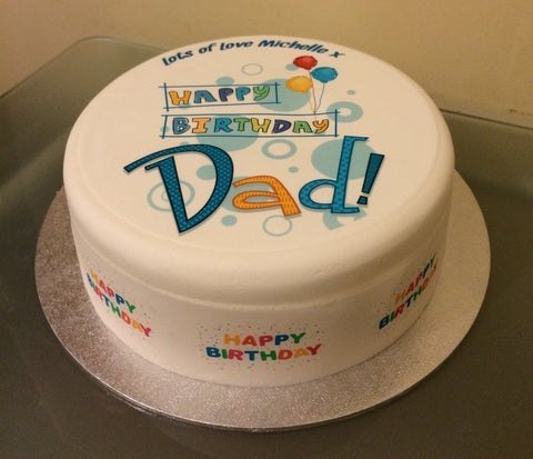 Dad Edible Icing Cake Topper or Ribbon 02