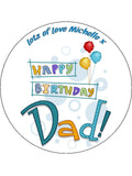 Dad Edible Icing Cake Topper or Ribbon 02