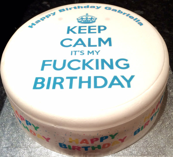 Birthday Edible Icing Cake Topper 12 - Adult Keep Calm