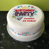 Happy Birthday Edible Cake Ribbon, Border (3 x pre-cut strips)