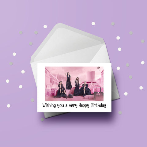 Black Pink 01 Birthday Card