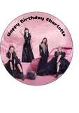 Black Pink 01 Edible Icing Cake Topper or Ribbon