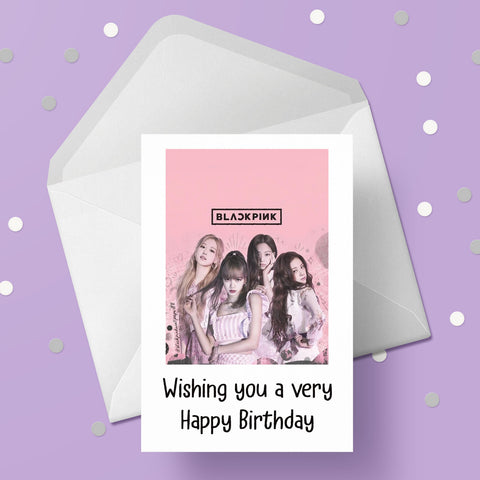 Black Pink 03 Birthday Card