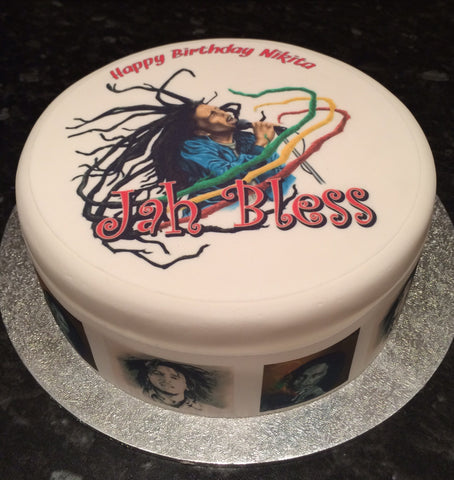 Bob Marley 02 Edible Icing Cake Topper or Ribbon