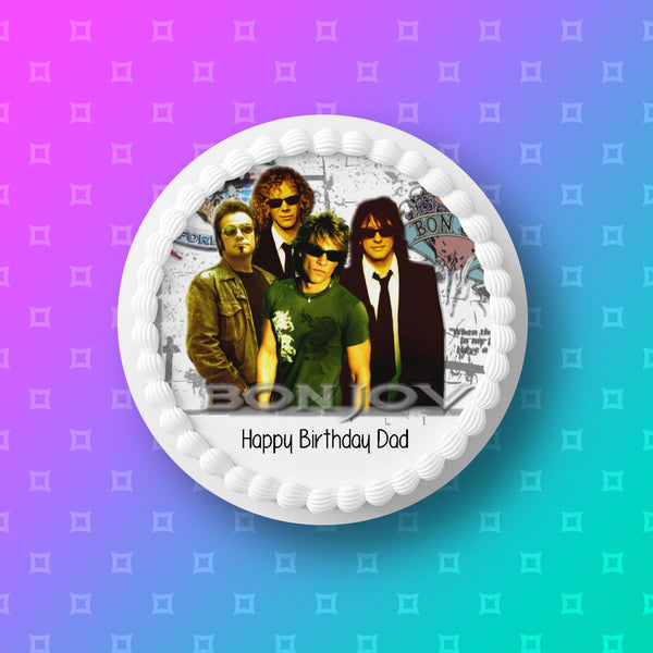 Bon Jovi 01 Edible Icing Cake Topper or Ribbon