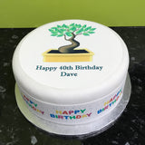 Bonsai Tree Edible Icing Cake Topper or Ribbon