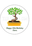 Bonsai Tree Edible Icing Cake Topper or Ribbon