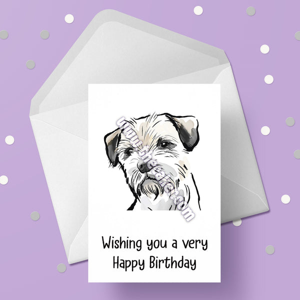 Border Terrier Birthday Card 03