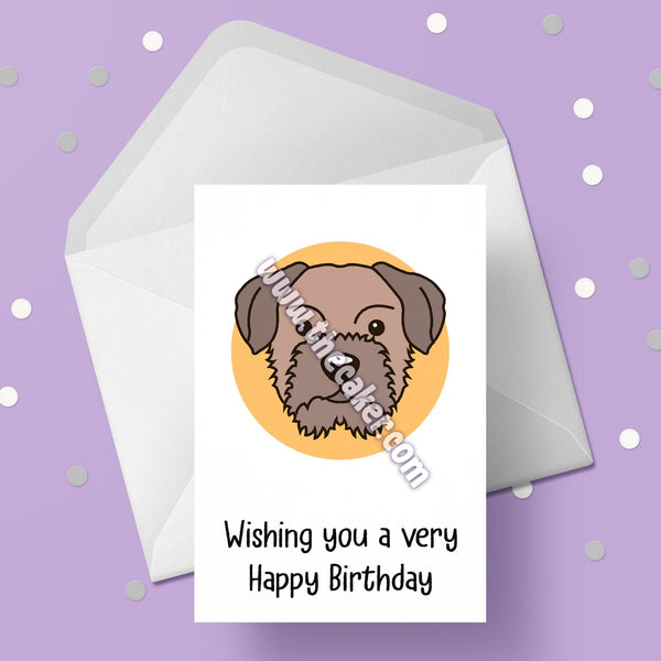 Border Terrier Birthday Card 02